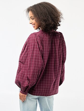 Chemisier fluide imprimé carreaux