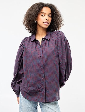 Chemisier fluide imprimé carreaux