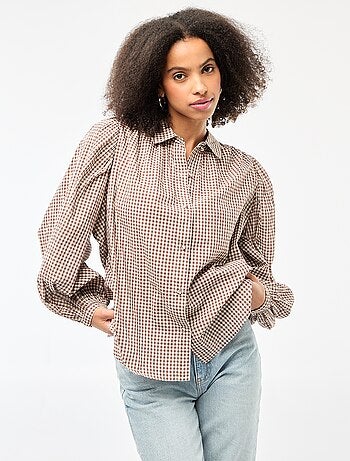 Chemisier fluide imprimé carreaux