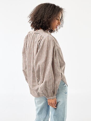 Chemisier fluide imprimé carreaux