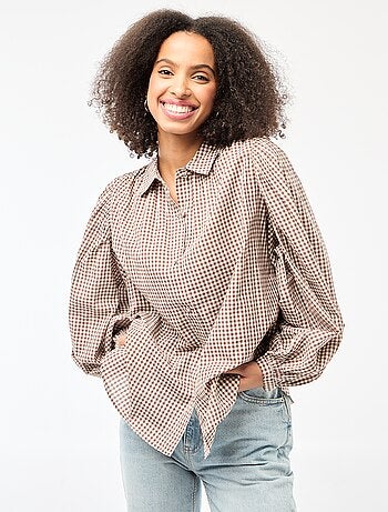 Chemisier fluide imprimé carreaux