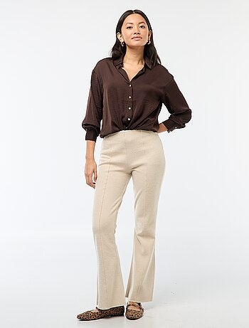 Chemisier fluide satinée avec boutons dorés