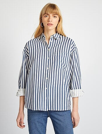 Chemisier long avec poche poitrine avec 20% de lin