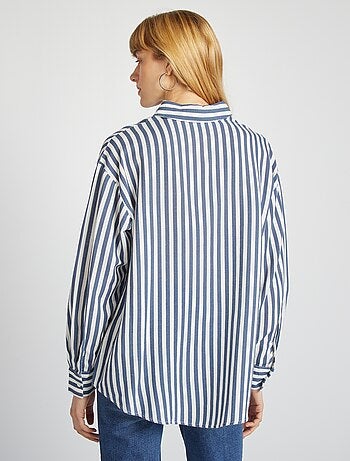 Chemisier long avec poche poitrine avec 20% de lin