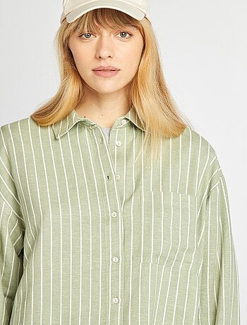 Chemisier long avec poche poitrine avec 20% de lin