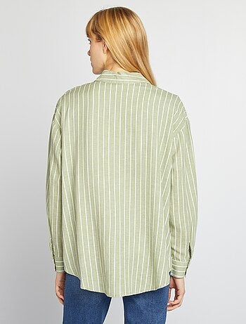 Chemisier long avec poche poitrine avec 20% de lin