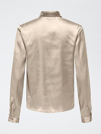 Chemisier satin avec sequins