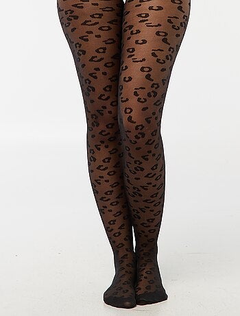 Collants légers fantaisie motif léopard