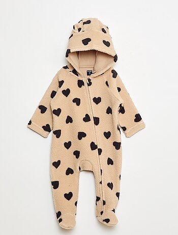 Combi pyjama chaud effet moutonné
