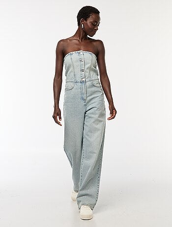 Combinaison bustier en jean