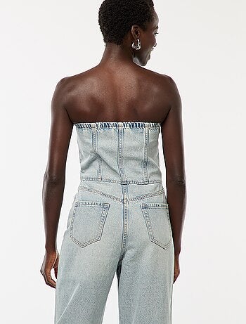 Combinaison bustier en jean