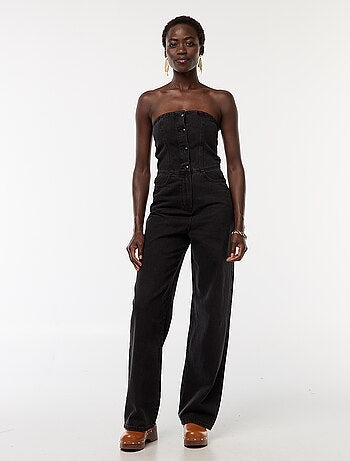Combinaison bustier en jean