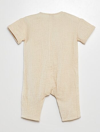 Combinaison en gaze de coton broderies 'oies'