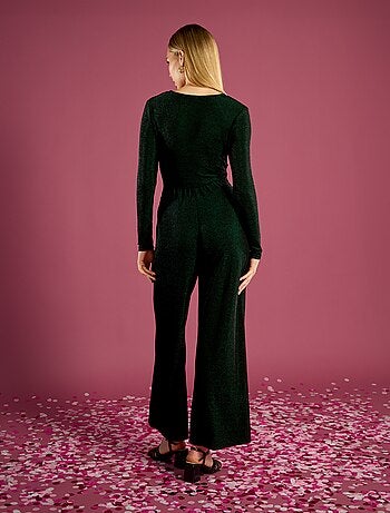 Combinaison pantalon large maille bisou