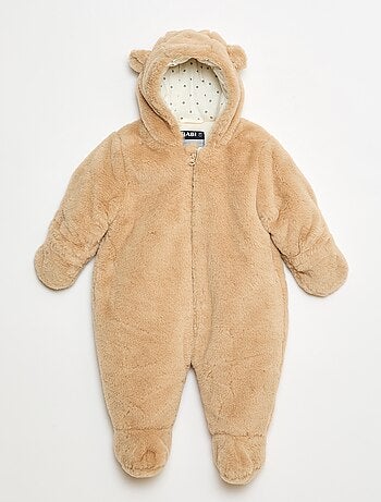 Combipilote à capuche effet pelucheux