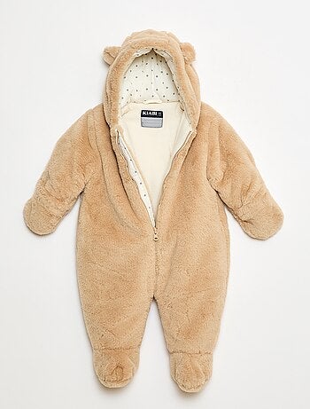 Combipilote à capuche effet pelucheux