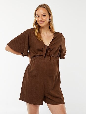 Combishort de maternité en maille gaufrée