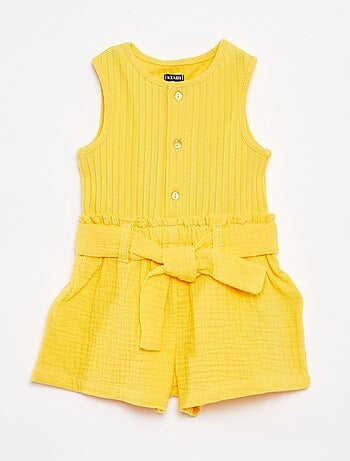 Combishort sans manches avec ceinture à nouer