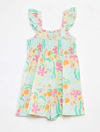 Combishort volantée en lin mélangé