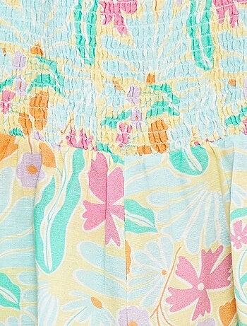 Combishort volantée en lin mélangé