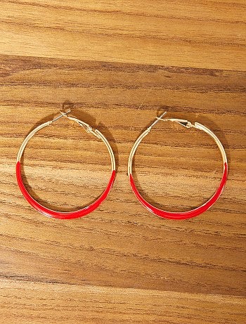 Créoles dorées et résine colorée - Kiabi