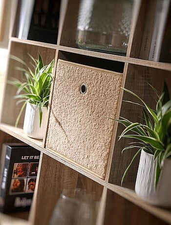 Cube de rangement en maille bouclette