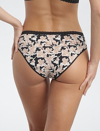 Culotte en microfibre et dentelle 'Dim'