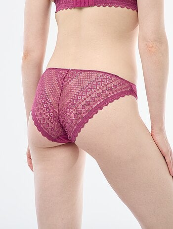 Culotte en microfibre et en dentelle