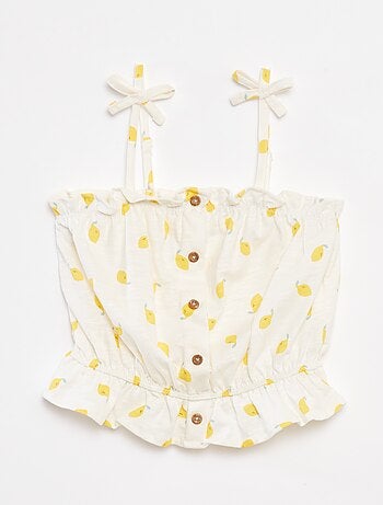 Débardeur à fines bretelles avec volants