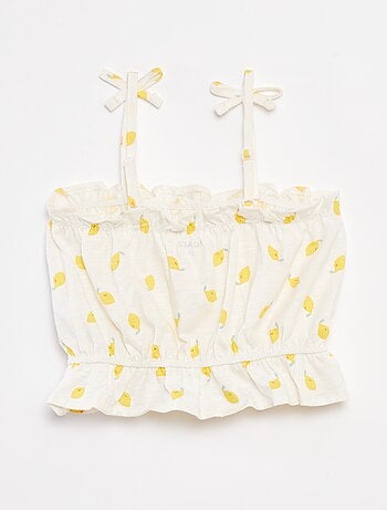 Débardeur à fines bretelles avec volants