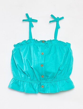 Débardeur à fines bretelles avec volants