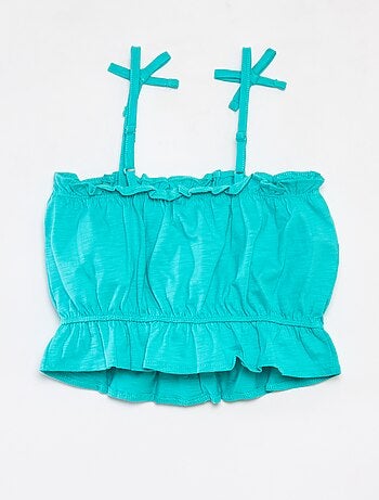 Débardeur à fines bretelles avec volants