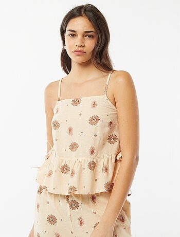 Débardeur à fines bretelles et motif