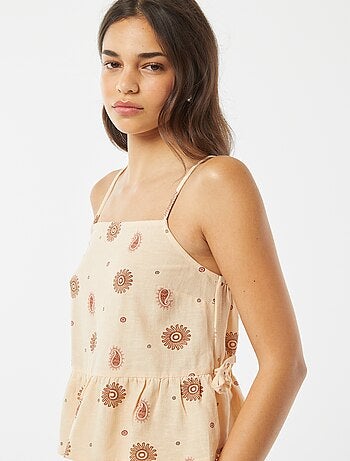 Débardeur à fines bretelles et motif