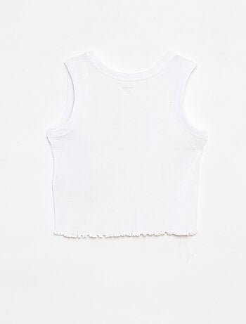 Débardeur côtelé brodé