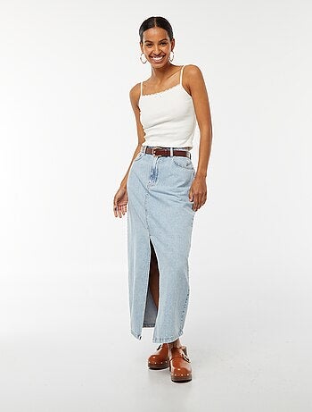 Débardeur côtelé sans manches crop top