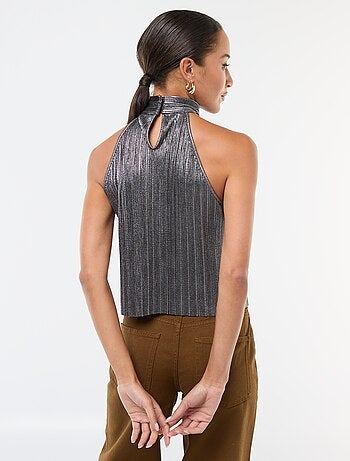 Débardeur emmanchures américaines en maille plissée