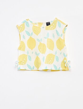 Débardeur en maille gaufrée avec motifs