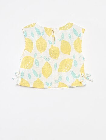 Débardeur en maille gaufrée avec motifs