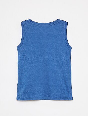 Débardeur en matière côtelée avec col boutonnée