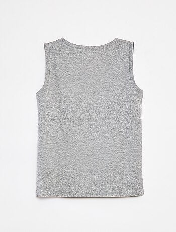 Débardeur en matière côtelée avec col boutonnée