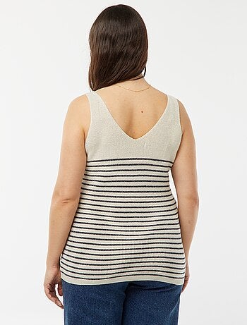 Débardeur en tricot pailleté avec motif rayé