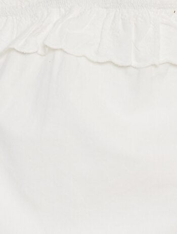 Débardeur en voile de coton avec broderie anglaise