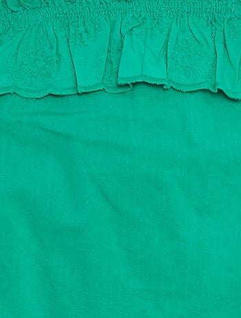 Débardeur en voile de coton avec broderie anglaise