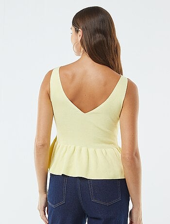 Débardeur évasée en maille côtelée