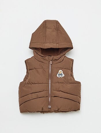 Doudoune à capuche matelassée sans manches