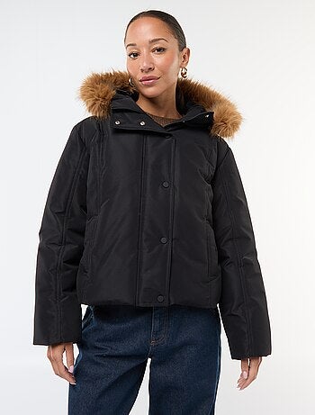 Doudoune courte à capuche fourrée 'JDY'