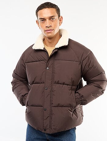 Doudoune déperlante unie avec liens de serrage bas de corps