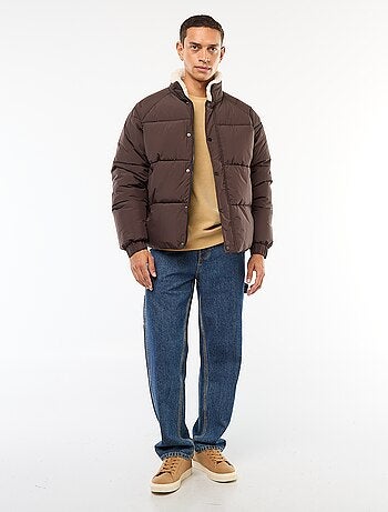 Doudoune déperlante unie avec liens de serrage bas de corps