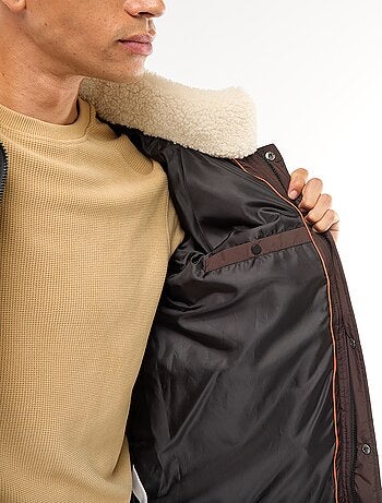 Doudoune déperlante unie avec liens de serrage bas de corps